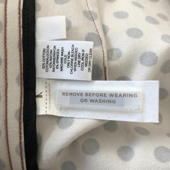 Loft Size 2 Brown Black Polka Dot Cotton Blend Pencil Skirt - Picture 5 of 7